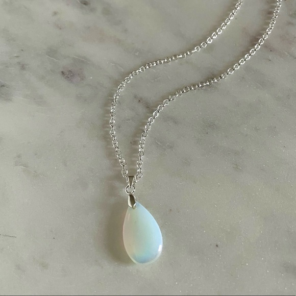 Boho Chic Boutique Jewelry - .925 Silver Opalite Necklace